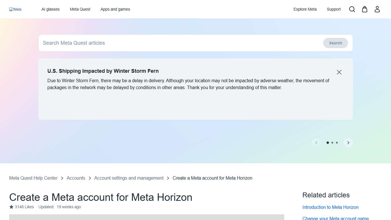 Create a Meta account for Meta Horizon Quest Help Meta Store